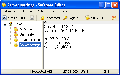 Safenote Editor