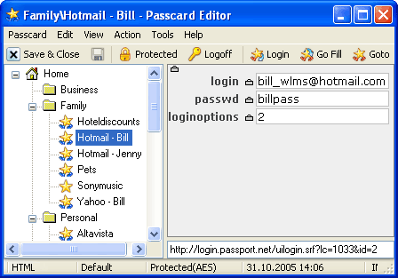 Folders in Passcard Editor