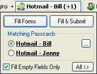 Matching Passcards Button and Mini-Dialog