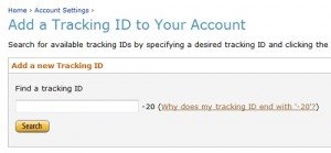 how to add Amazon Tracking ID